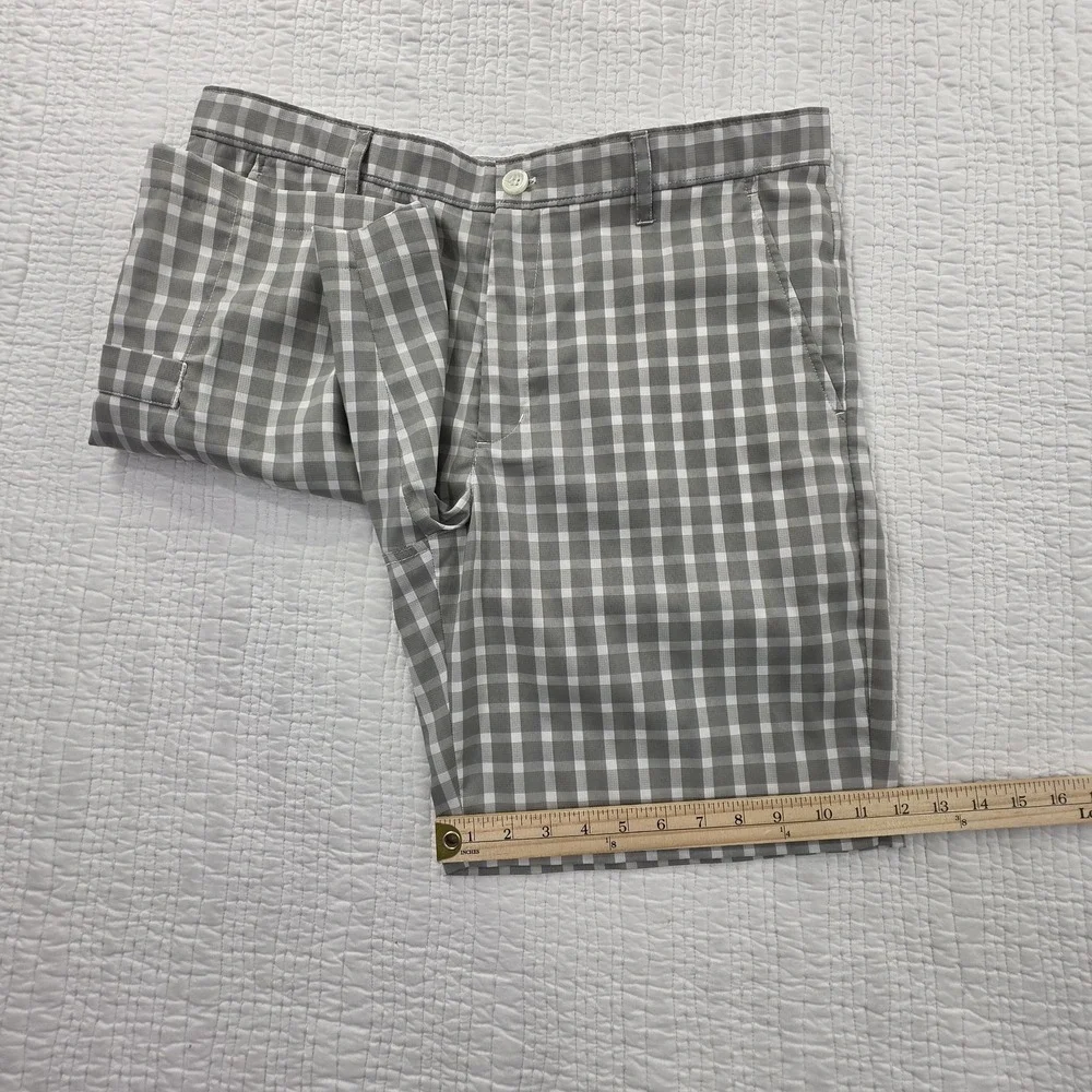 Greg Norman Golf Shorts Men's 34 Grey Checkered Slim Fit 9